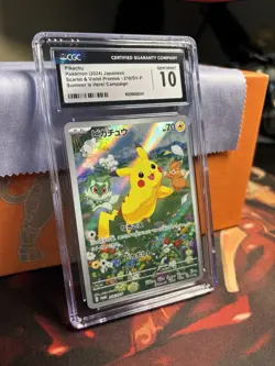 Pikachu 218/SV-P Summer Is Here! Campain (Japanese) CGC 10 Pokemon TCG Promo - Image 1
