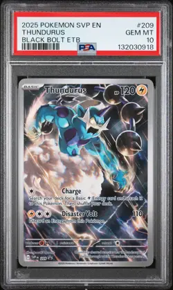 2025 POKEMON SVP EN-SV BLACK STAR PROMO #209 THUNDURUS PSA 10 - Image 1