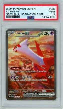 2024 Pokemon Surging Sparks #239 Latias Ex Special Illustration Rare PSA 9 - Image 1