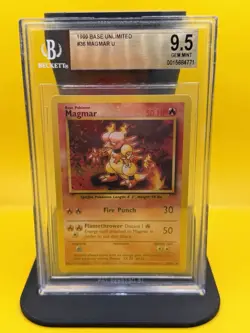 Magmar BGS 9.5 GM 1999 Base Unlimited pokemon #36 - Image 1