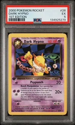 2000 POKEMON ROCKET 1ST ED #26 DARK HYPNO PSA 5 - Image 1