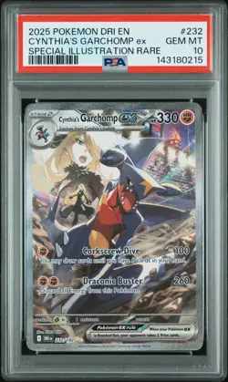 2025 POKEMON DRI EN-DESTINED RIVALS #232 CYNTHIA'S GARCHOMP EX PSA 10 - Image 1