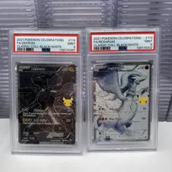 [PSA 9 Sequential Set] Reshiram 113 + Zekrom 114 Pokemon Celebrations - Image 1