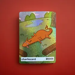 Charliezard (Charizard) #6 - Set Hit Holo - Gen 1 Pookiemoot Fan Art- Pokemon - Image 1