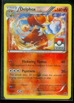 Pokemon DELPHOX 13/124 - Fates Collide - Rev Holo LEAGUE PROMO - MINT - Image 1