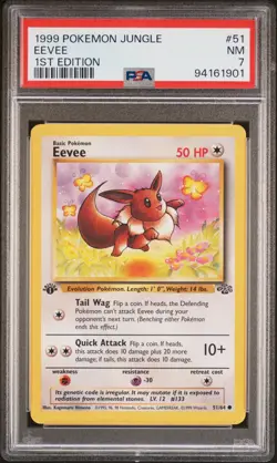 Eevee Pokemon Jungle 51 - 1st Edition - NM PSA 7 - Image 1