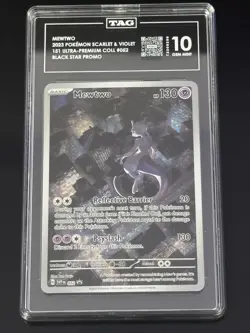 MEWTWO 2023 POKEMON Scarlet & Violet #052 Black Star Promo TAG GEM MINT 10 - Image 1