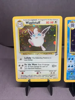 Pokemon TCG Wigglytuff & Poliwrath Base Set 2 Unlimited Holo Rare WOTC VTG LP/MP - Image 2
