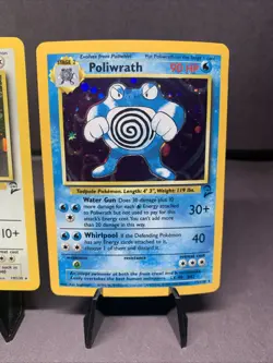 Pokemon TCG Wigglytuff & Poliwrath Base Set 2 Unlimited Holo Rare WOTC VTG LP/MP - Image 3
