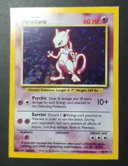 Pokemon Square Cut Base set MEWTWO Holo (10/102) - Image 1