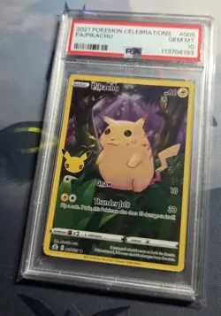 2021 Pokemon Pikachu Celebrations Full Art 005/025 PSA 10 Gem Mint LOW POP - Image 2
