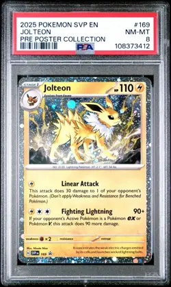 Black Star Promo Prismatic Evolutions Poster Collection #169 Jolteon Holo PSA 8 - Image 1