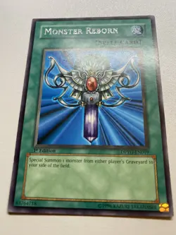 Yugioh Monster Reborn 1st Edition Rare DPYG-EN019 HP - Image 1