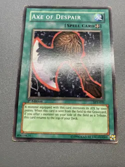 Yu-Gi-Oh! Axe Of Despair Common 1st Edition SYE-035 HP DAMAGED - Image 1