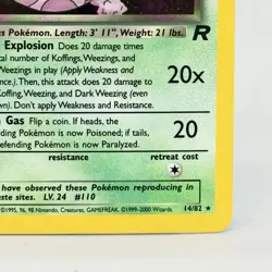 Pokemon Dark Weezing 14/82 Team Rocket Holo Rare Vintage Card LP+ - Image 4