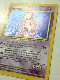 Pokemon TCG Mewtwo Base Set Holo Rare Card 10/102 MP Condition - Image 2