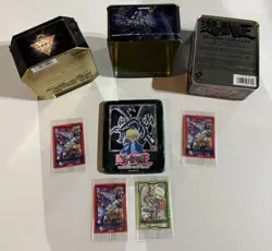 VTG Konami Yu-Gi-Oh! Joey Wheeler Collector Tin + 2 Others + 4 Lot Sealed Cards - Image 1