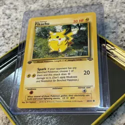 1st Edition Pikachu | 60/64 Jungle Set WOTC | Vintage Pokemon TCG Card LP FIRE!! - Image 1