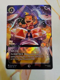Disney Lorcana Trading Card Lilo Rock Star Enchanted Winterspell TCG 223/204 - Image 1