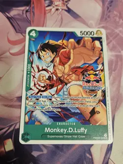 Red Bull X One Piece Card Game Double Don!! Luffy Promo + Sticker Only - Image 3
