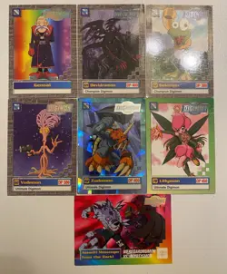 Digimon - Upper Deck Collectibles - 7 card LOT LP/MP (Zudomon #23 of 32 Holo) - Image 1