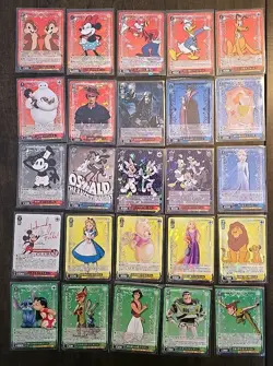 Disney 100 Weiss Schwarz Rainbow Holo 25 Card Lot - Mickey Mouse Elsa Rapunzel + - Image 2