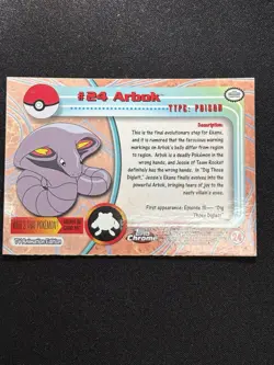 Topps Arbok #24 Pokemon Trading Card Game 1999 TV Series Vintage Holo Chrome - Image 2