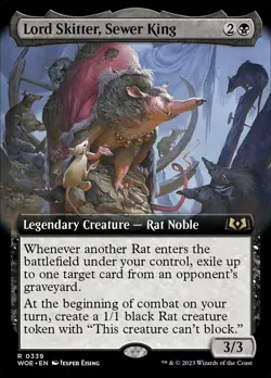 Mint/Near-Mint, English - 1 x MTG Lord Skitter, Sewer King - Extended Art Wilds - Image 1