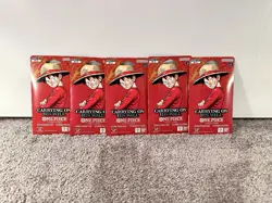 One Piece OP-13 CARRYING ON HIS WILL Sleeved Booster Packs Lot Of 5 English 5x - Image 1