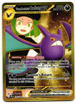 Team Rocket's Crobat ex 242/182 - Destined Rivals Pokemon TCG - NM Card - Image 1