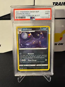 Pokemon TCG Umbreon SWSH129 Black Star Promo Holo Card PSA 9 - Image 1