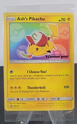 Pokemon Card ASH'S PIKACHU SM108 Rare Black Star Promo - SEALED! - Image 1