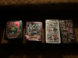 Yu-Gi-Oh tins (empty). Set Of 4! Vintage Lot! METAL TRADING CARD BOXES READ - Image 1