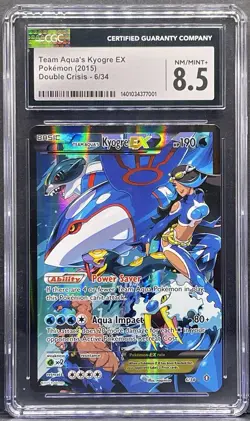 CGC 8.5 Team Aqua's Kyogre EX 2015 Double Crisis 6/34 Holo Pokemon Card - Image 1
