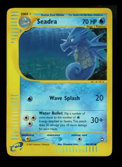 Seadra 58/147 Aquapolis 2002 Reverse Holo Pokemon Card TCG - Image 1