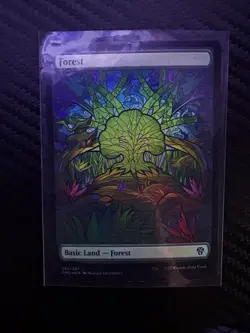 Mtg- Forest - Stained Glass SHOWCASE- Foil-Dominaria United -NM - Image 1