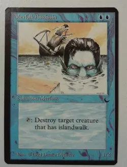 Merfolk Assassin *Uncommon* Magic MtG x1 The Dark MISPRINT (centering) - Image 1