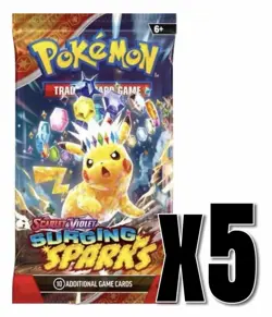 Pokemon TCG - Surging Sparks Booster Packs x5 - New / Factory Sealed - Image 1