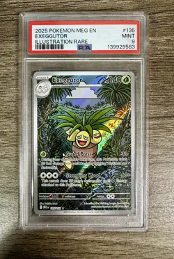 2025 Pokemon MEG EN Exeggutor #135 Illustration Rare PSA 9 Mint - Image 1