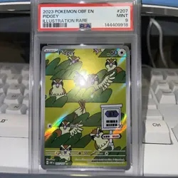 2023 POKEMON OBF EN-OBSIDIAN FLAMES #207 PIDGEY ILLUSTRATION RARE PSA 9 - Image 2