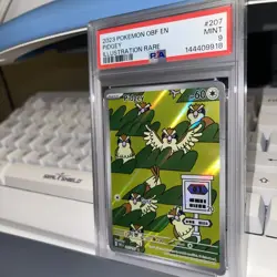 2023 POKEMON OBF EN-OBSIDIAN FLAMES #207 PIDGEY ILLUSTRATION RARE PSA 9 - Image 3