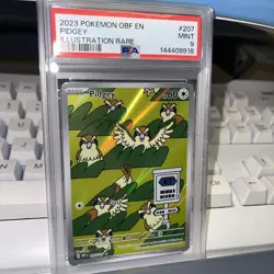 2023 POKEMON OBF EN-OBSIDIAN FLAMES #207 PIDGEY ILLUSTRATION RARE PSA 9 - Image 4