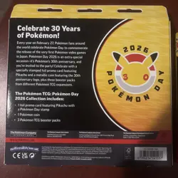 Pokemon TCG 2026 Pokemon Day 30th Anniversary Sealed Box Pikachu Promo 3 Packs - Image 4