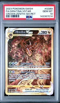 Giratina VSTAR Secret GG69/GG70 Pokemon Crown Zenith Galarian Gallery PSA 10 - Image 1