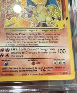Pokemon Charizard 2021 Celebrations #4 Pristine 10 *Holo Bleed* - Image 2