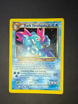 Pokemon TCG Dark Feraligatr 5/105 Neo Destiny Holo Swirl Heavily Played Ungraded - Image 1
