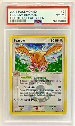 Pokemon Fearow #24/112 Reverse Holo Rare - EX Fire Red & Leaf Green PSA 8 NM-MT! - Image 1