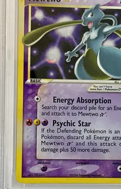 2006 POKEMON EX HOLON PHANTOMS GOLD STAR #103 MEWTWO-HOLO PSA 3 🔥 - Image 3