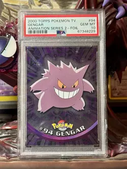 Gengar PSA 10 2000 Topps Pokemon TV Series 2 Silver Foil #94 Animation Series - Image 1