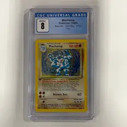 NINTENDO Pokemon 1999 Machamp Base Set- 1st Edition 8/102 Holo CGC NM Mint 8 - Image 1